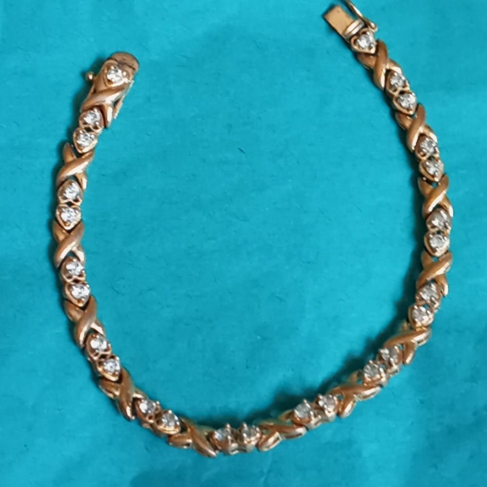 CZ vermeil Sterling tennis Bracelet
